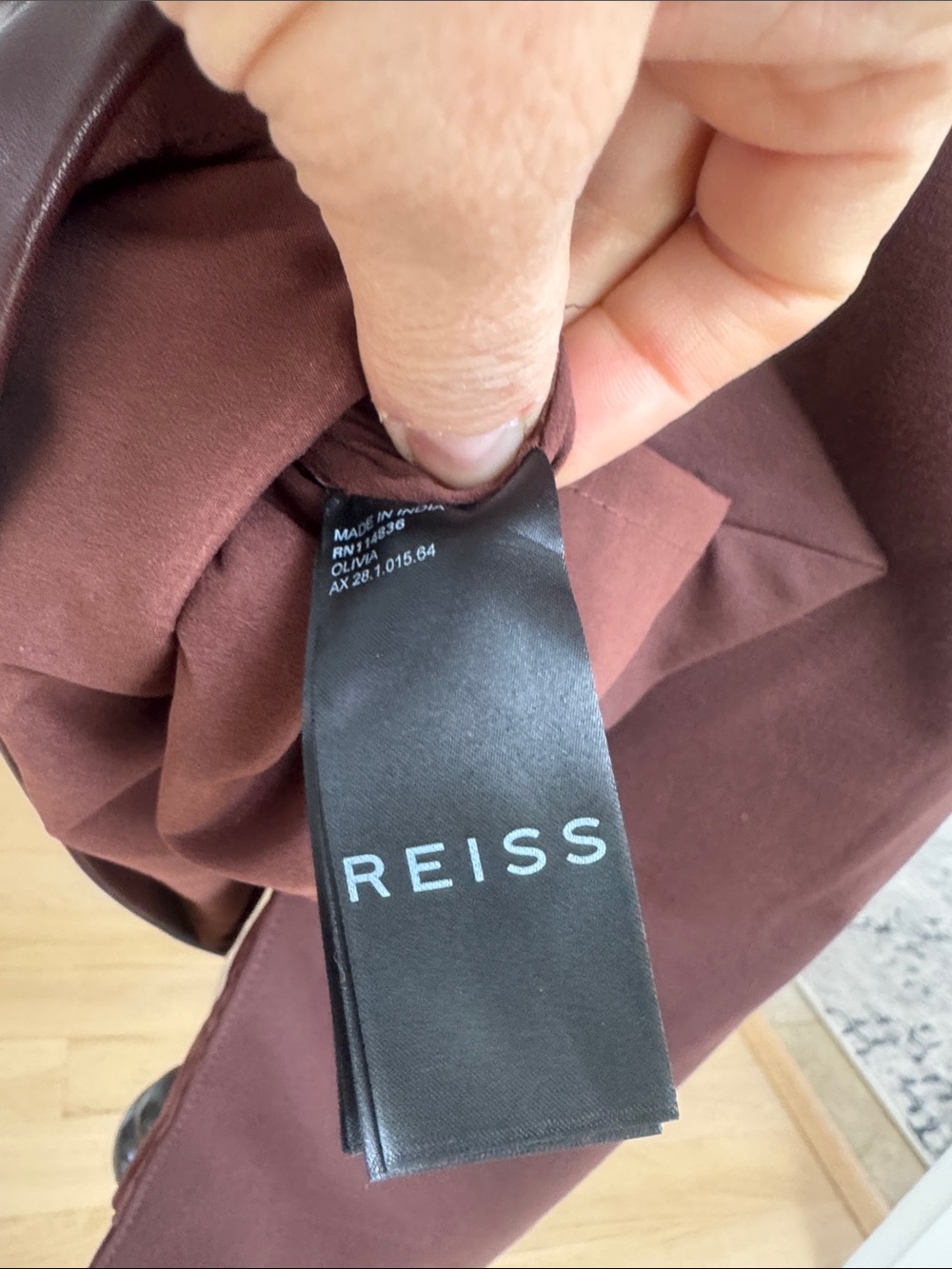 Reiss Reagan Brown Lamb Leather Pencil Skirt US 0 - Picture 10 of 11